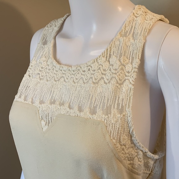 Cream colored dress with lace, Sugarlips sz Large - Picture 3 of 8